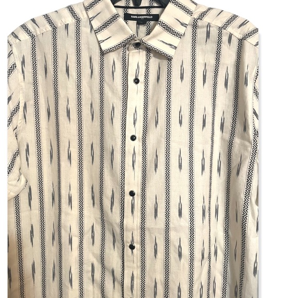 Karl Lagerfeld Aztec Snap down Short sleeve collar shirt - Picture 3 of 6